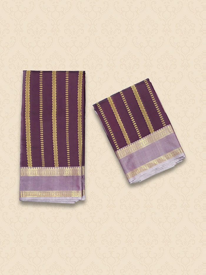 KTSS Silver Purple Sarees