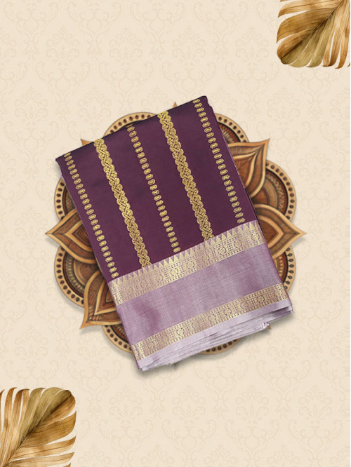 KTSS Silver Purple Sarees