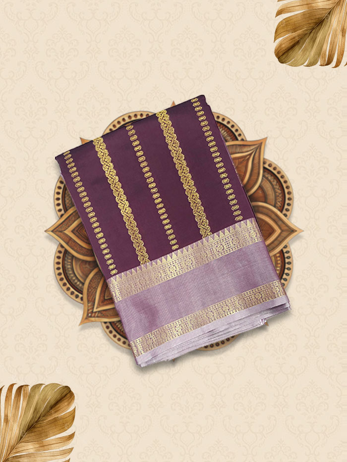 KTSS Silver Purple Sarees