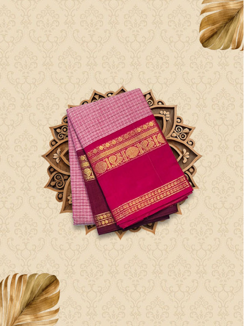 CKR Pink Ganga Jamuna Saree
