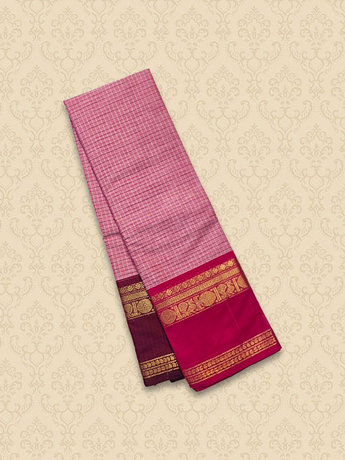 CKR Pink Ganga Jamuna Saree