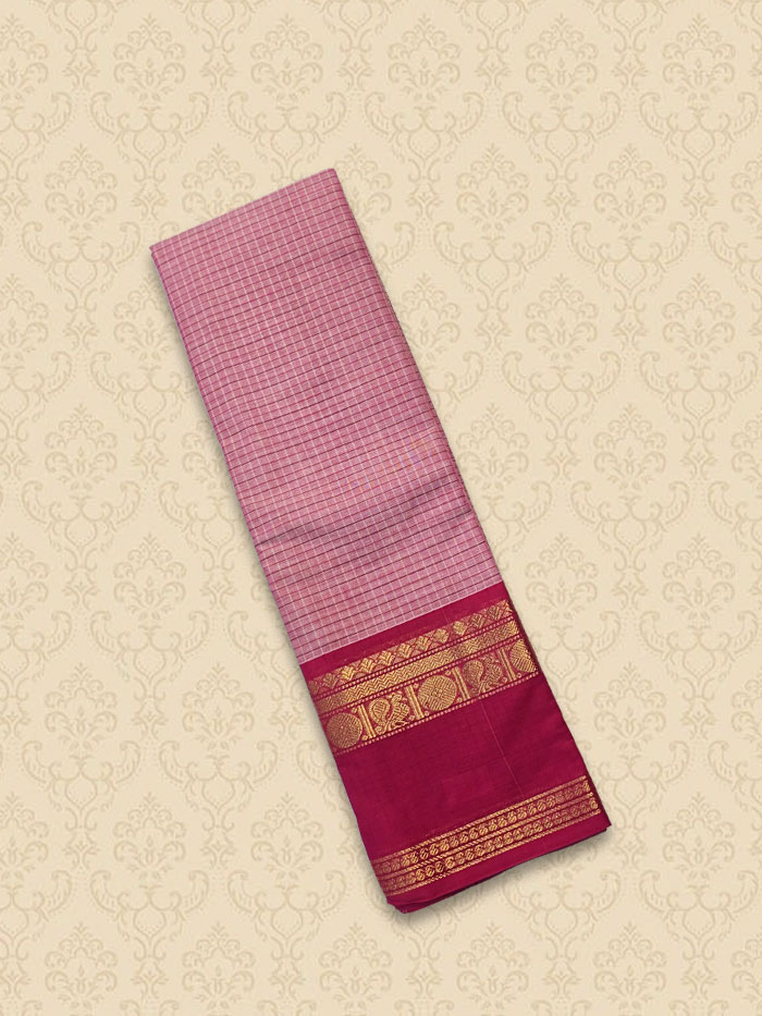CKR Pink Ganga Jamuna Saree