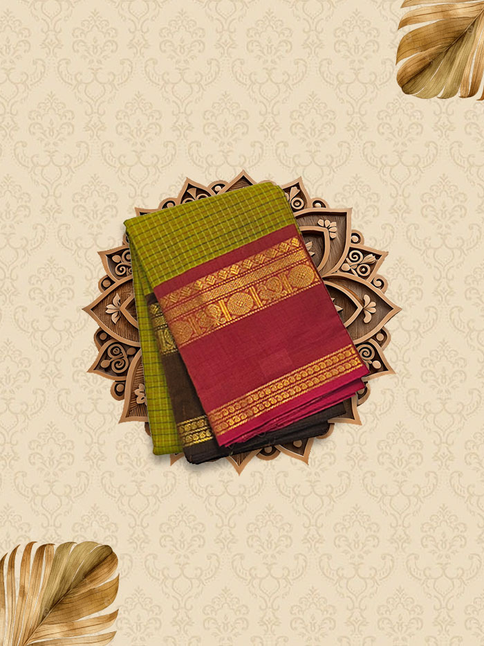 CKR Green Ganga Jamuna Saree
