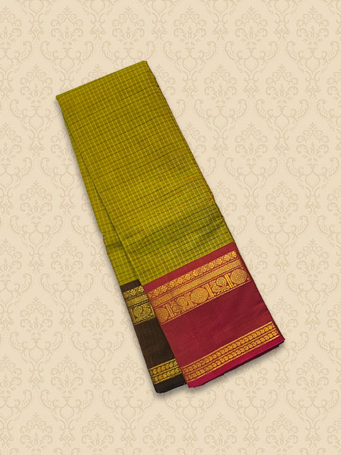 CKR Green Ganga Jamuna Saree