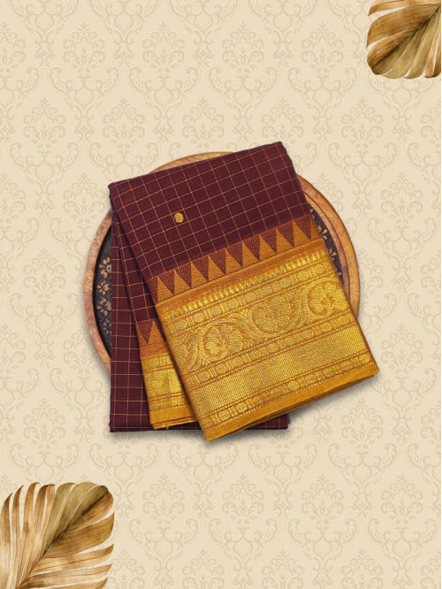 KKR Golden Brown Saree