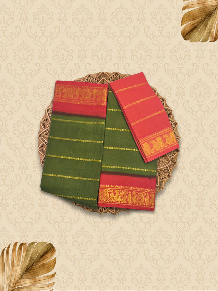 SVL Kayal Grass and Red Saree