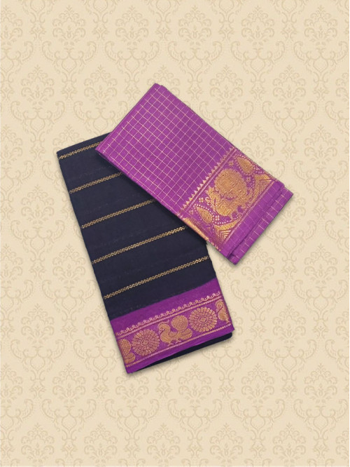 SVL Kayal Purple Blue Saree