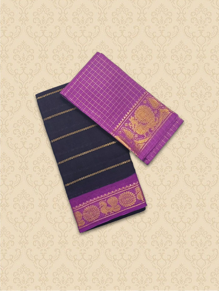 SVL Kayal Purple Blue Saree