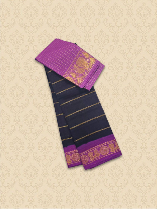 SVL Kayal Purple Blue Saree