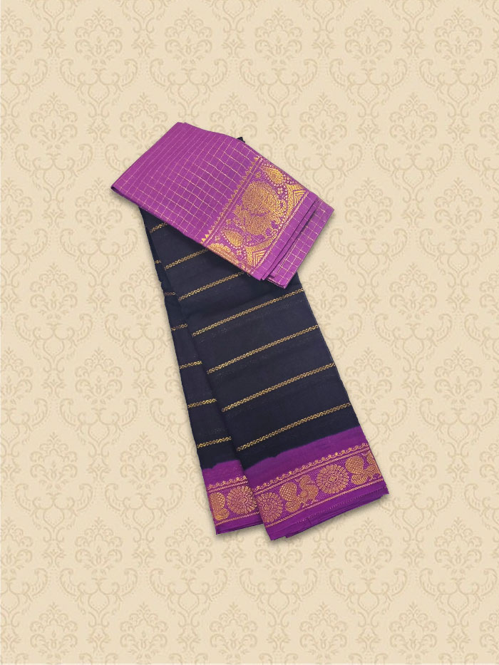 SVL Kayal Purple Blue Saree