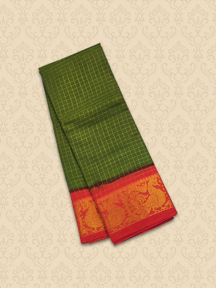 SZC Malavizli Grass Red Saree