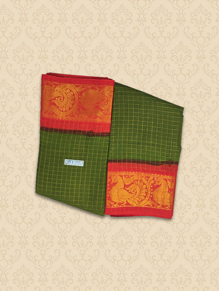 SZC Malavizli Grass Red Saree
