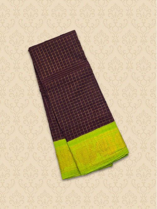 SZC Malavizli Pakku Brown Saree