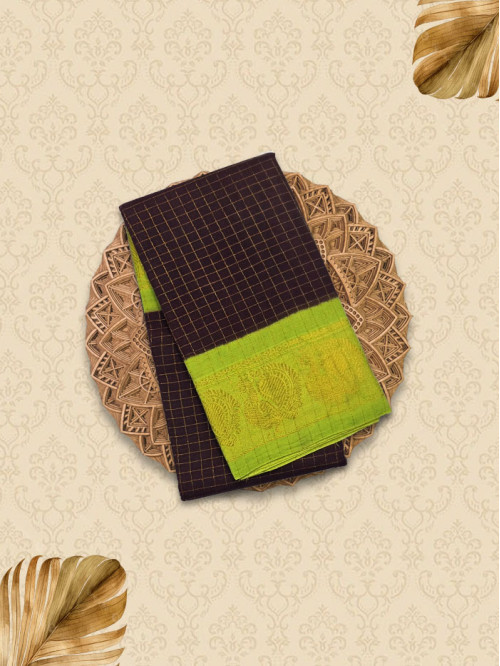 SZC Malavizli Pakku Brown Saree