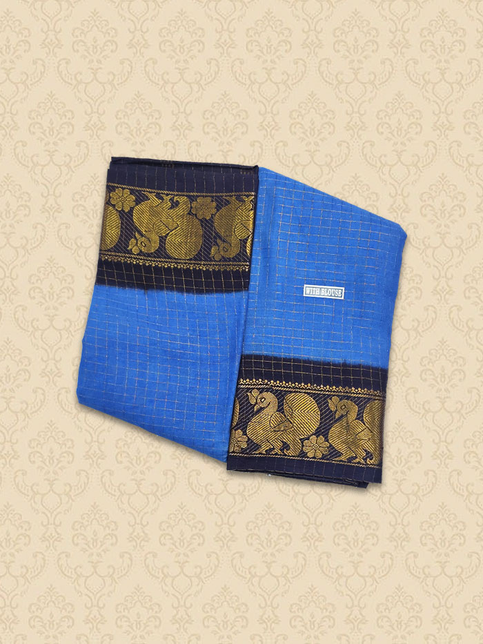 SZC Malavizli Seablue Saree