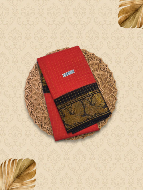SZC Malavizli Tomato red Saree
