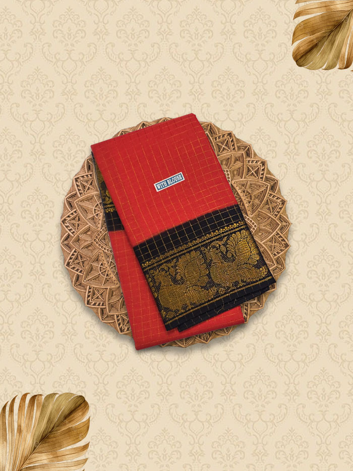 SZC Malavizli Tomato red Saree