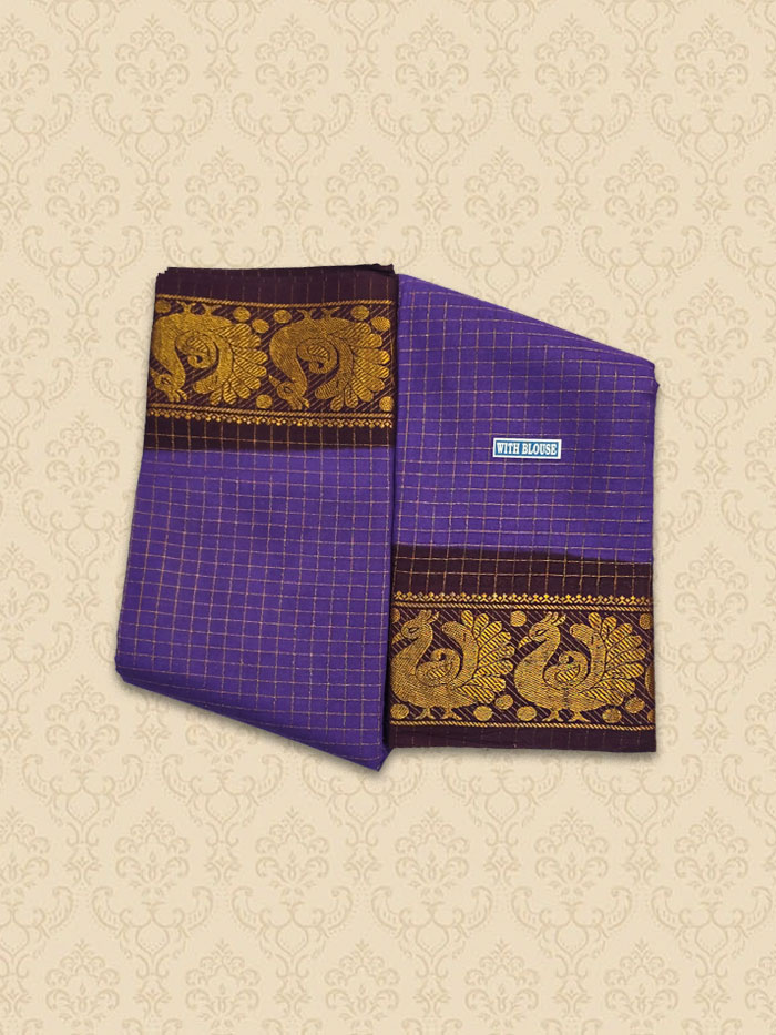 SZC Malavizhi Purple Brown Saree