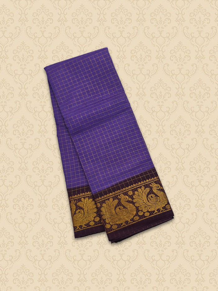 SZC Malavizhi Purple Brown Saree