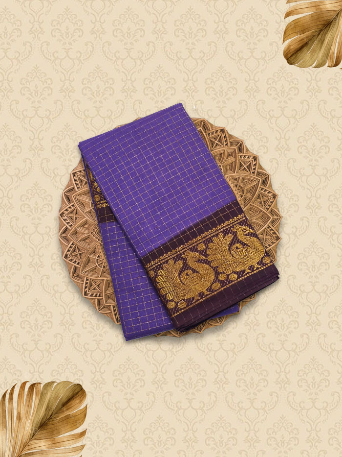 SZC Malavizhi Purple Brown Saree
