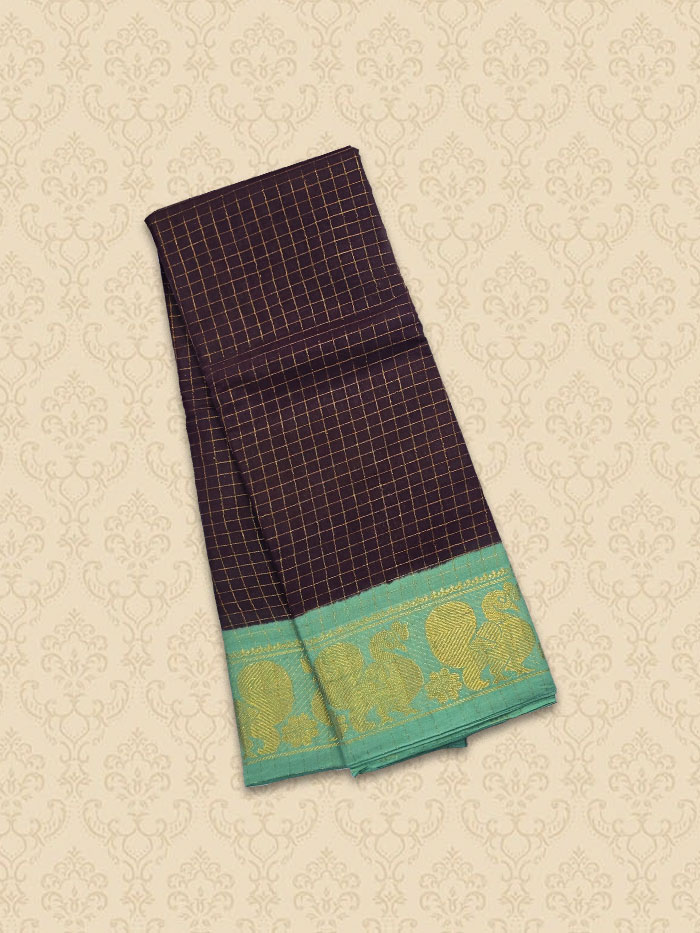 SZC Malavizli Coffee Rama Green Saree