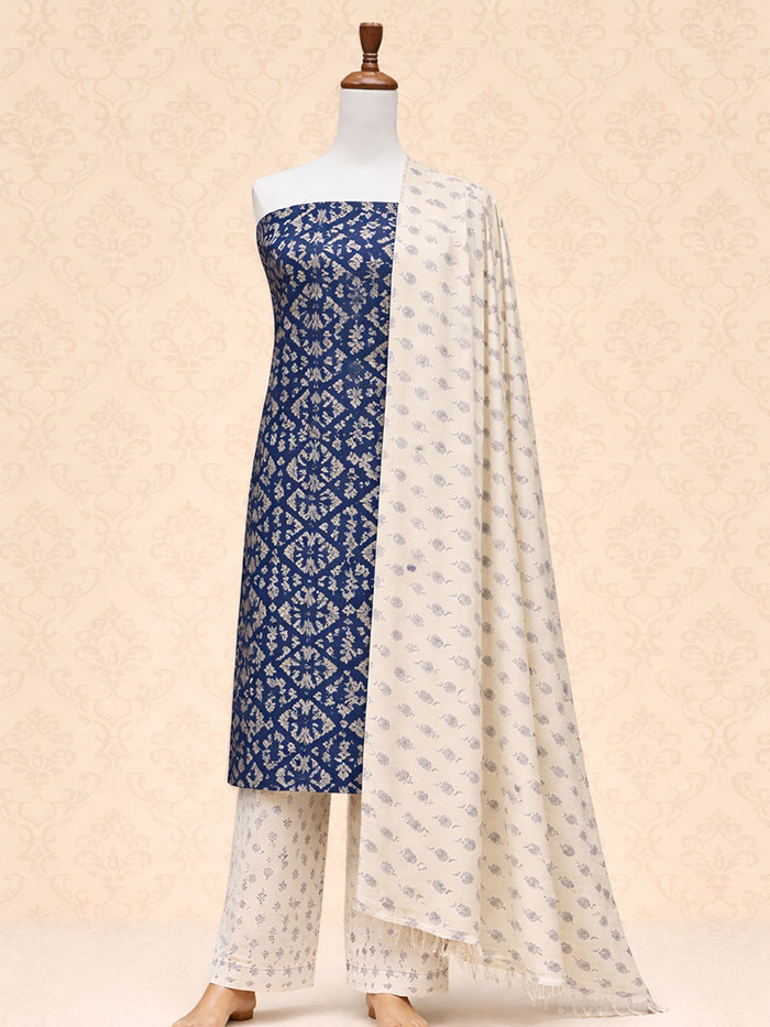 TSM Ink Blue Salwar Materials
