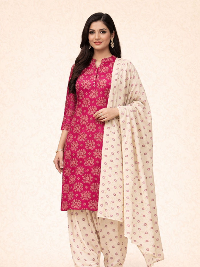 TSM Dark Red Salwar Materials