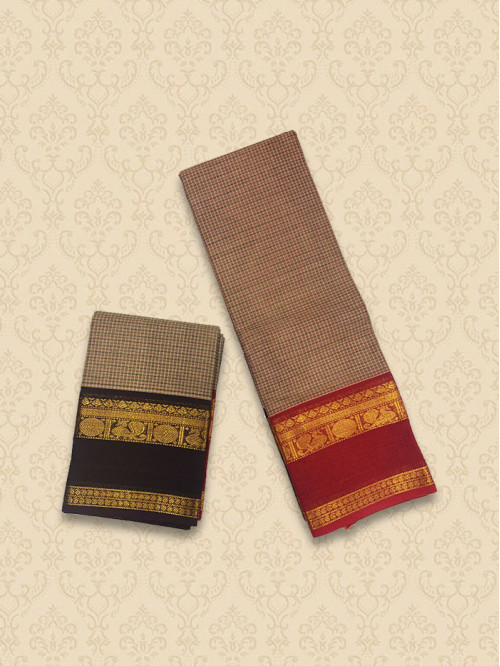 CKG Brown & Beige Sarees