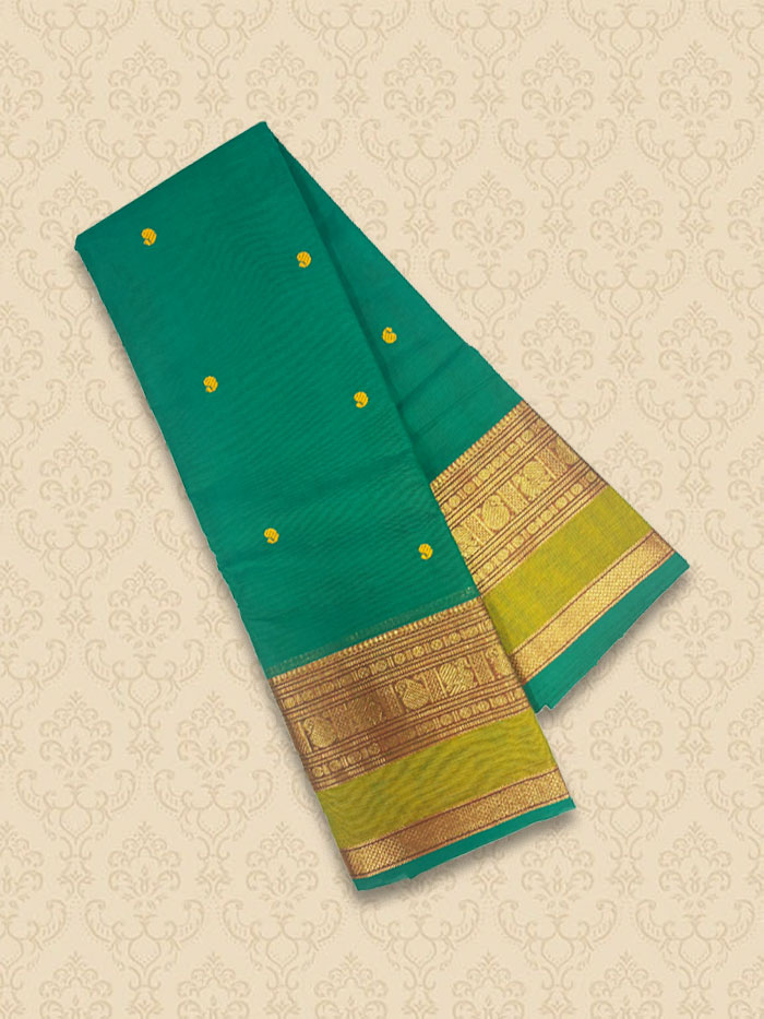 KRP Peacock Green Sarees
