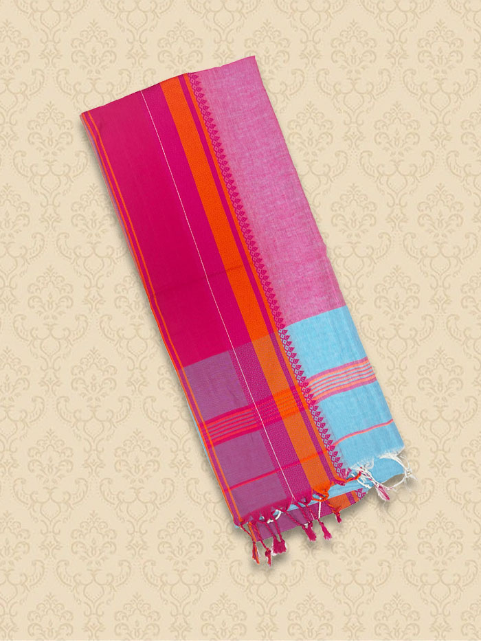 KDHL Sky Blue Pink Sarees