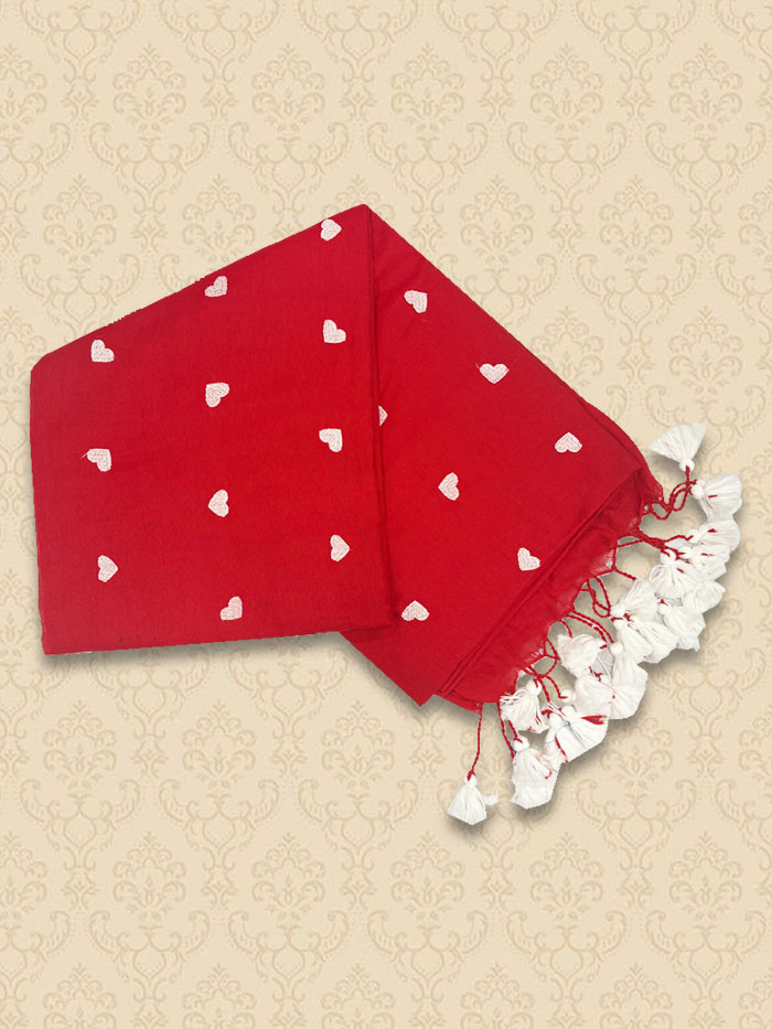 KDHE Red & white Sarees