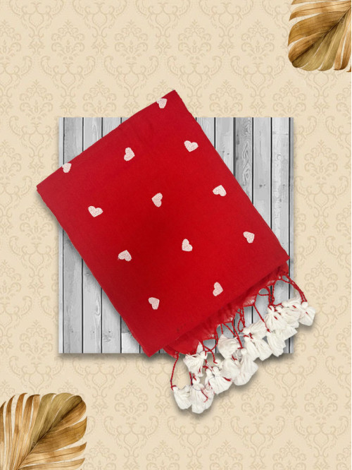 KDHE Red & white Sarees