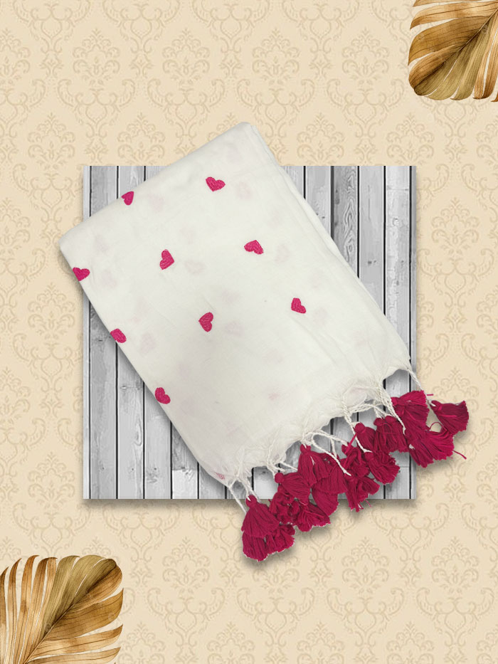 KDHE Red White Sarees