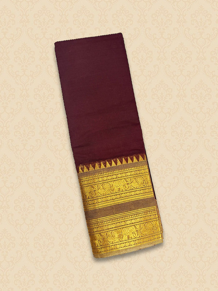 CYA Choclate-Brown Saree