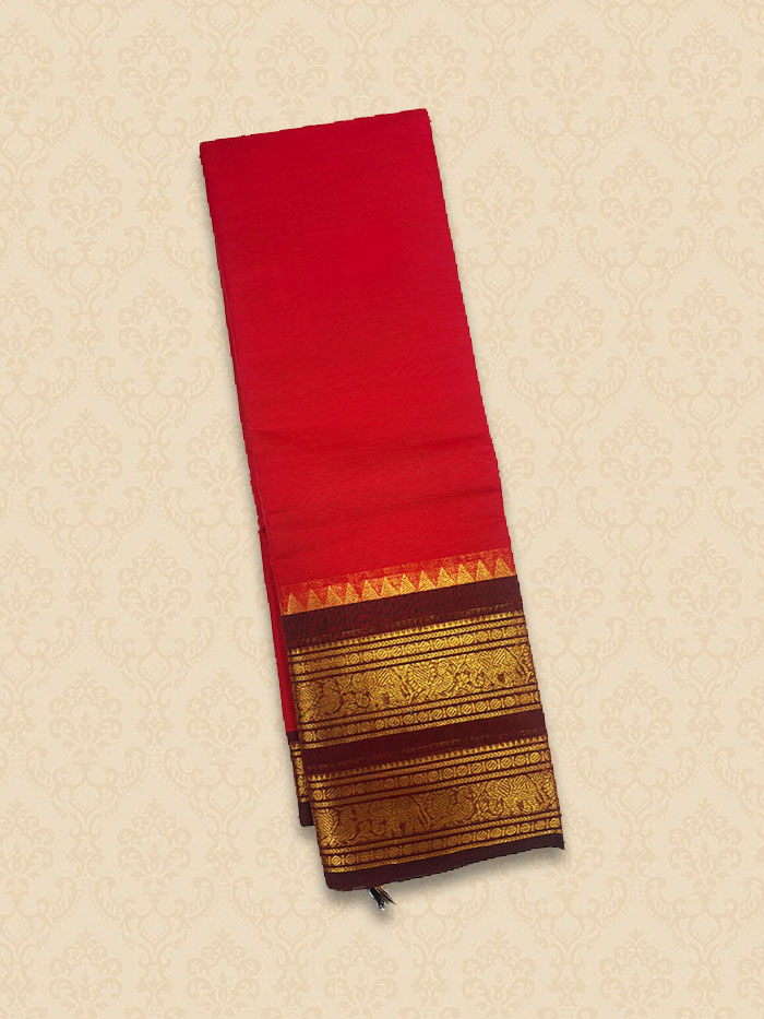 CYA Cherry Red Saree