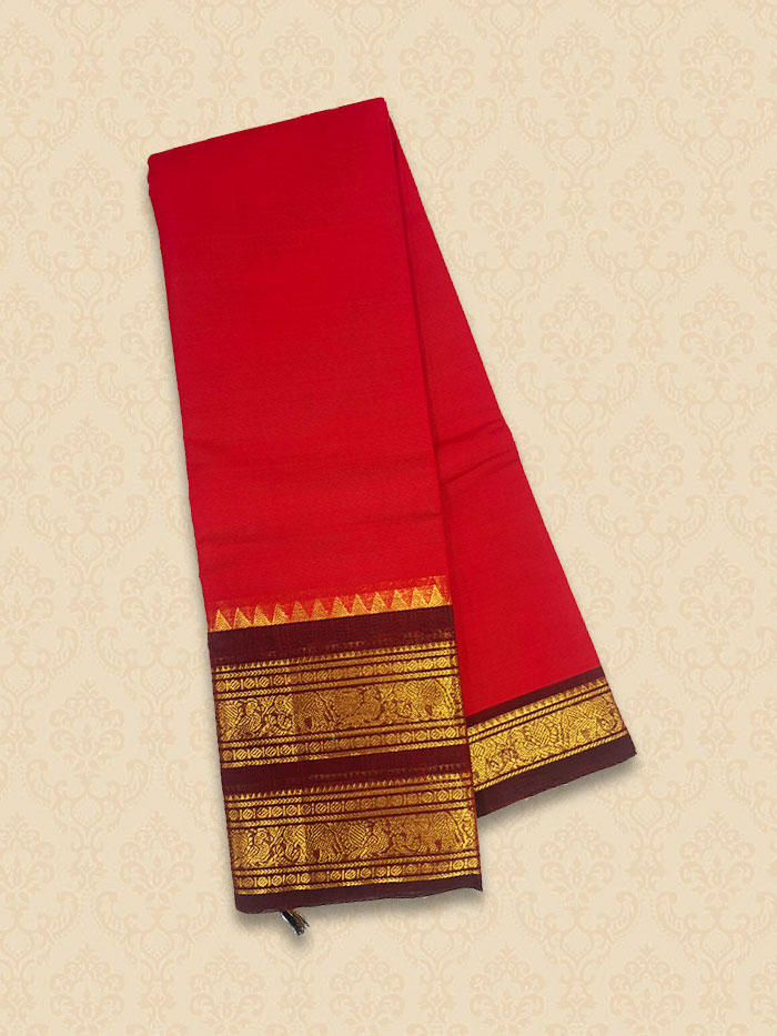 CYA Cherry Red Saree