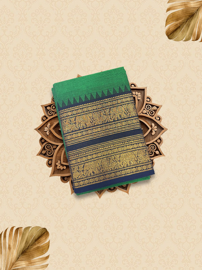 CYA Forest Green Saree