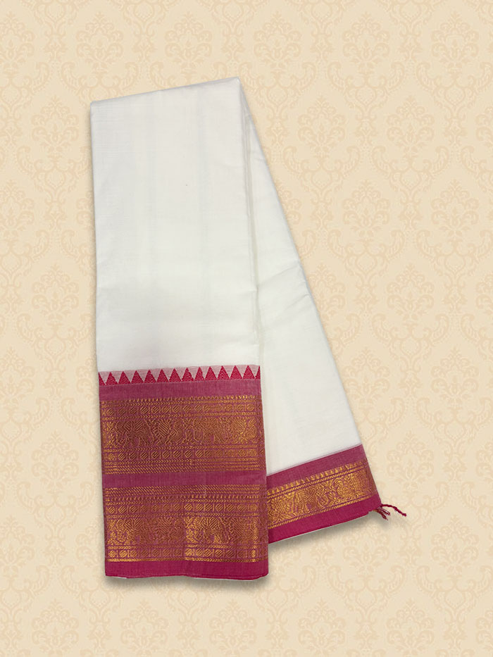 CYA Ivory Pink Saree