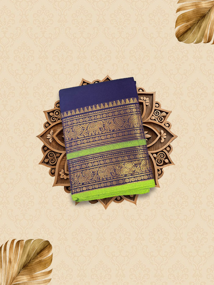 CYA Indigo Parrot Green Saree