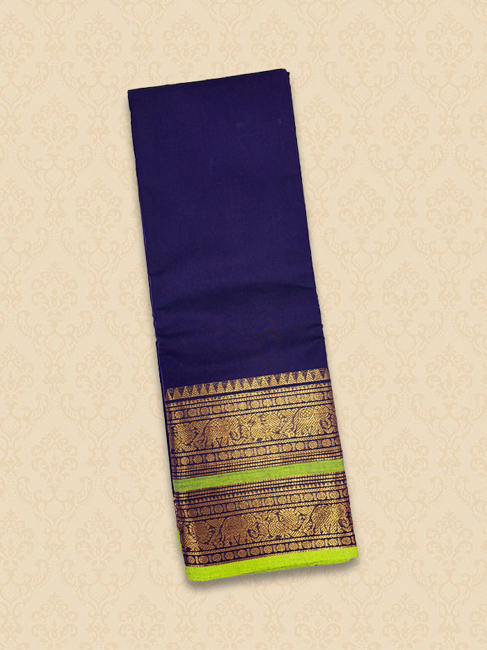 CYA Indigo Parrot Green Saree