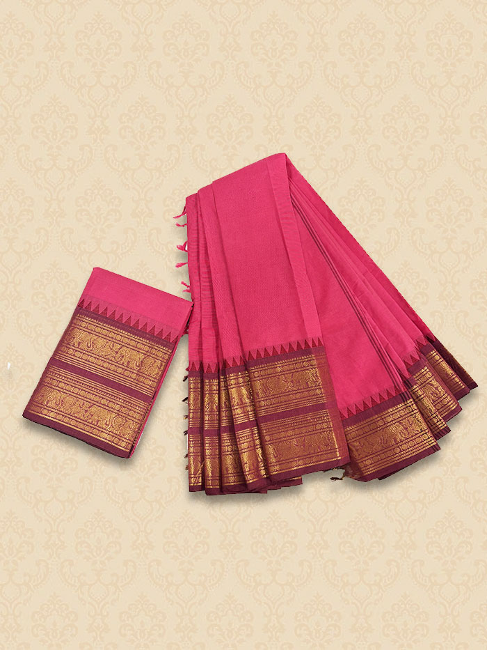 CYA Pastel Pink Saree