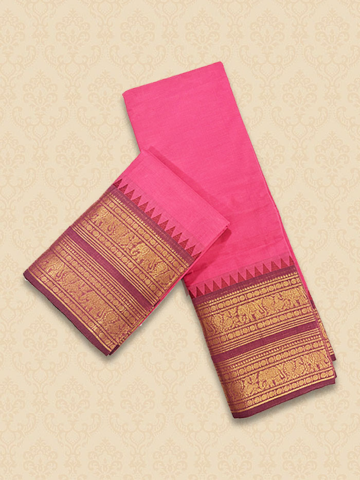 CYA Pastel Pink Saree