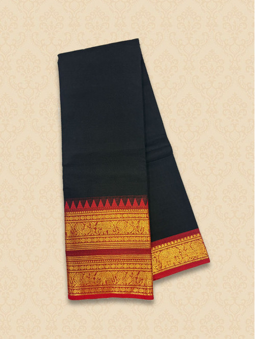 CYA Royal Red Black Saree