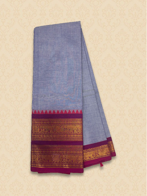 CYA Silver Grey Pink Saree