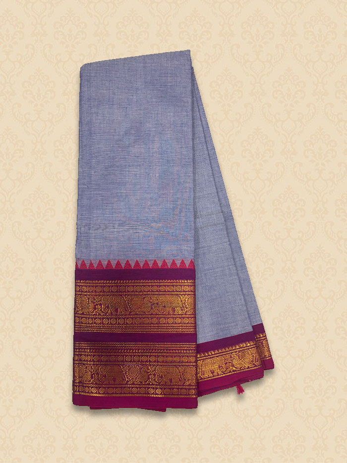 CYA Silver Grey Pink Saree