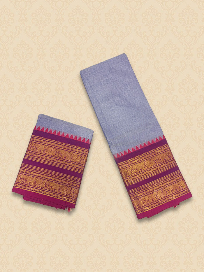 CYA Silver Grey Pink Saree