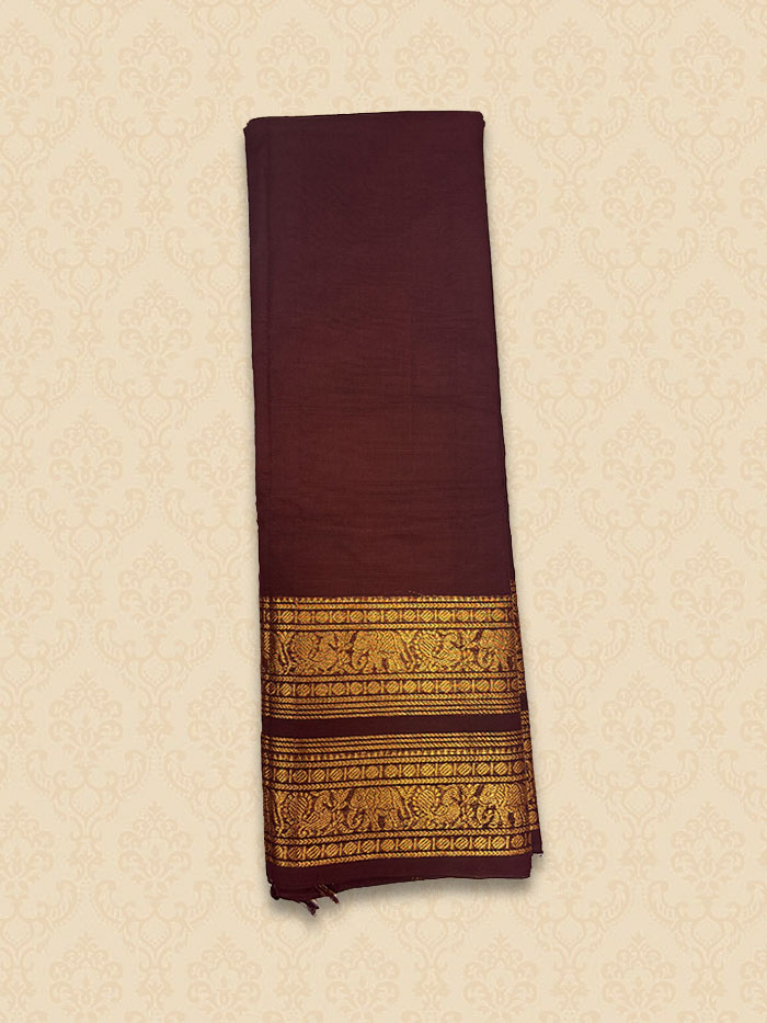 CYA Temple Marron Saree