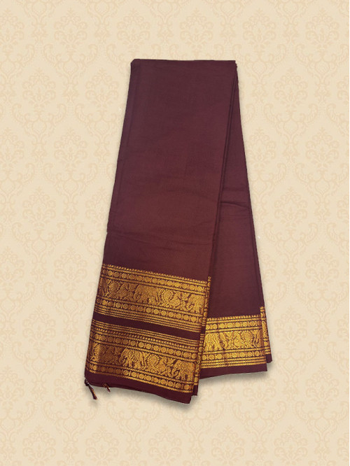 CYA Temple Marron Saree