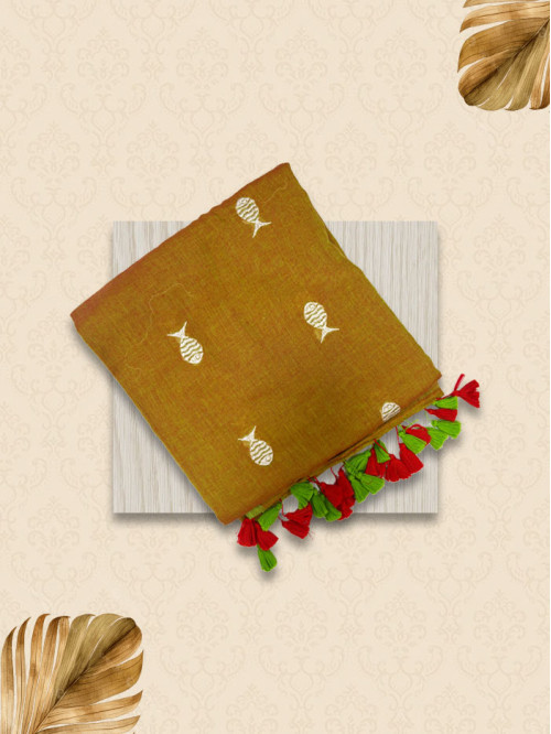 MME Beige Fish Sarees