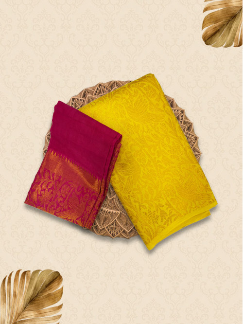 SV Mango Yellow & Pink Sarees